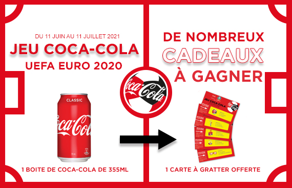 Grattez un ticket et gagnez des cadeaux Coca-Cola Euro 2020